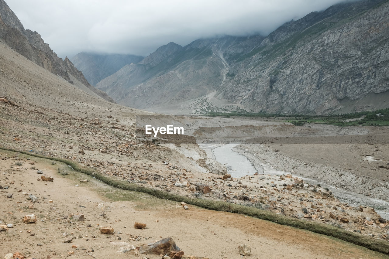 Scenic view of arid landscape against sky