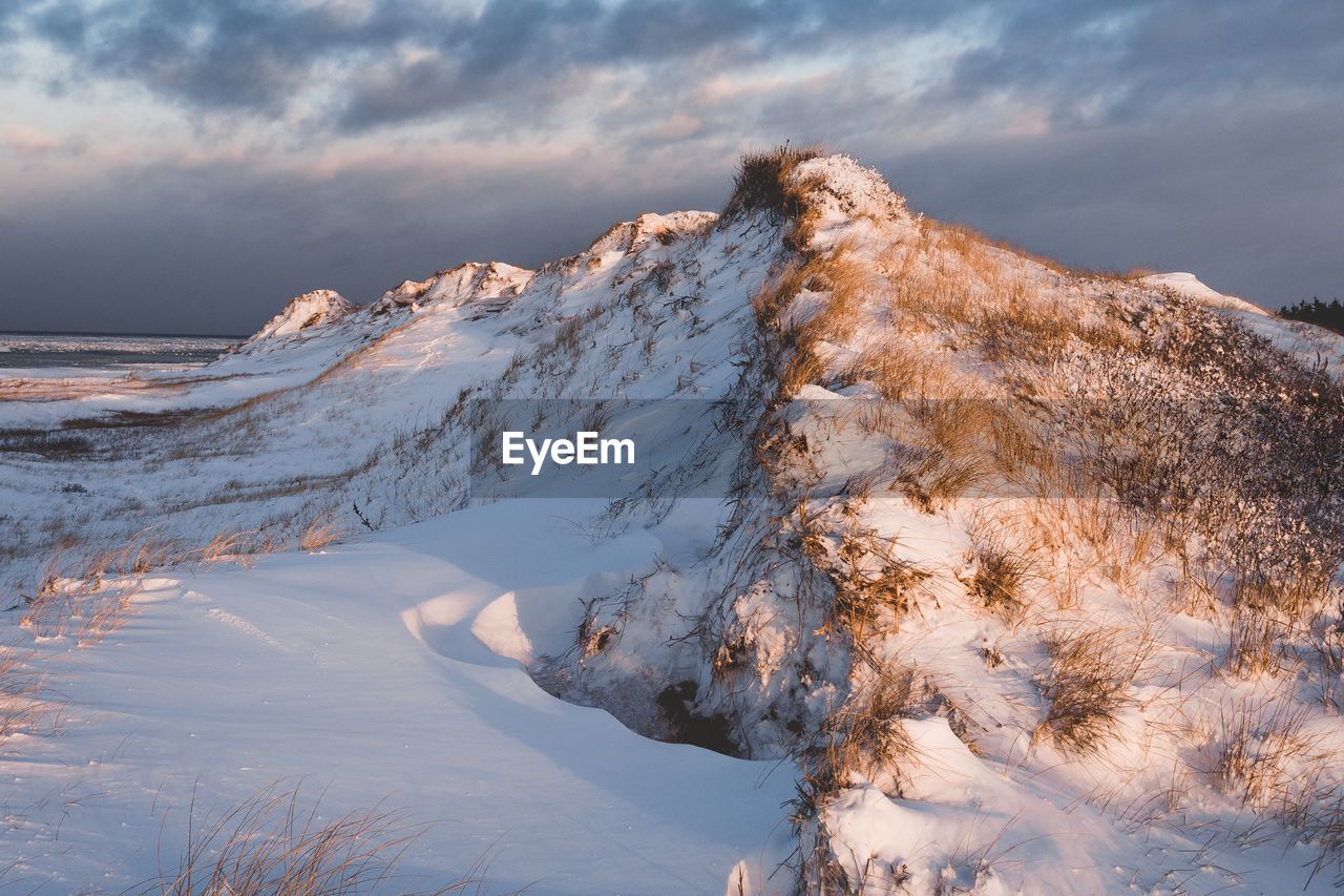 Scenic view of snowcapped mountain against sky