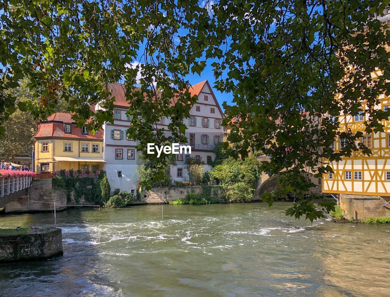 View of buildings by river