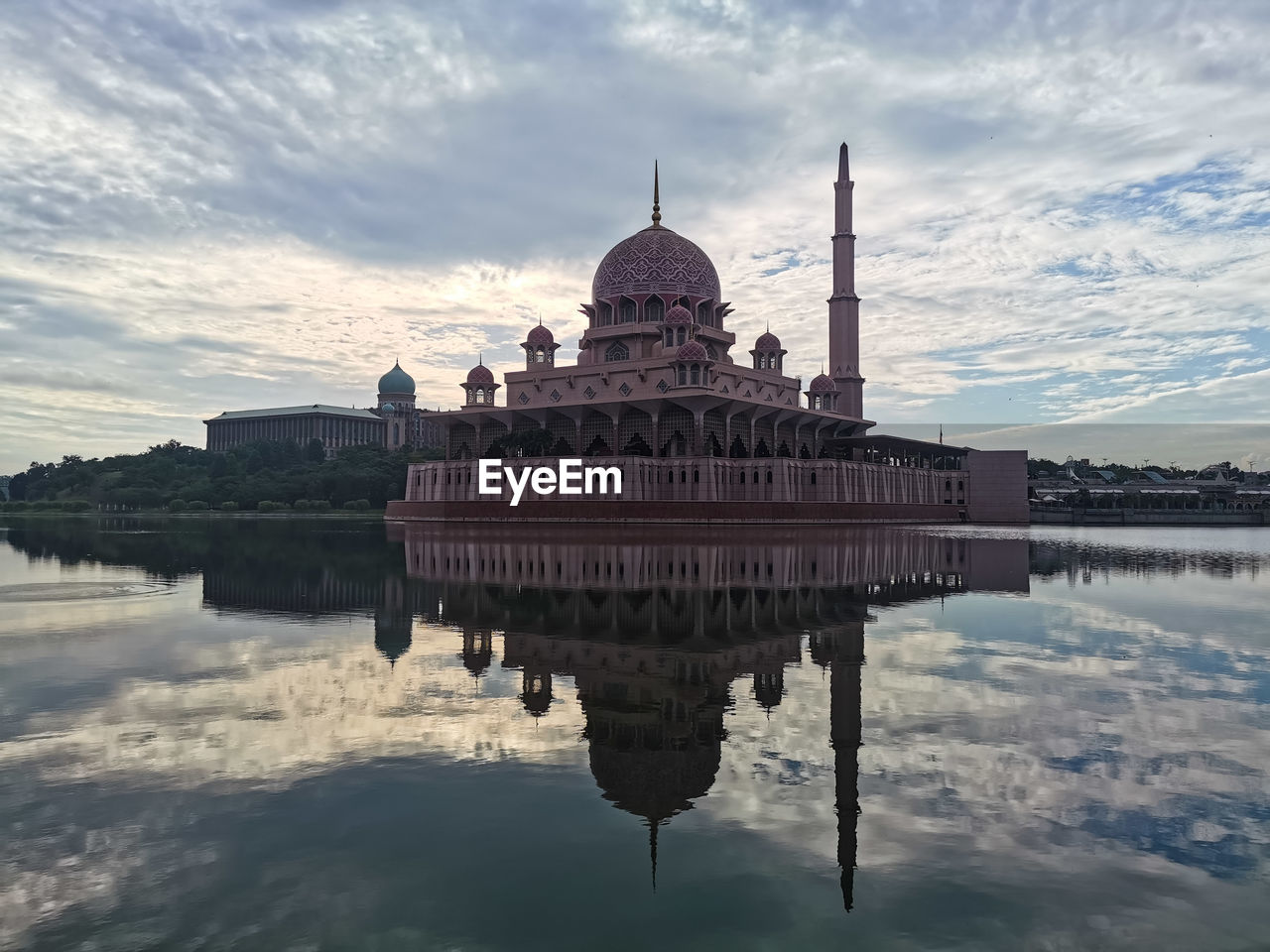 REFLECTION OF TEMPLE ON LAKE