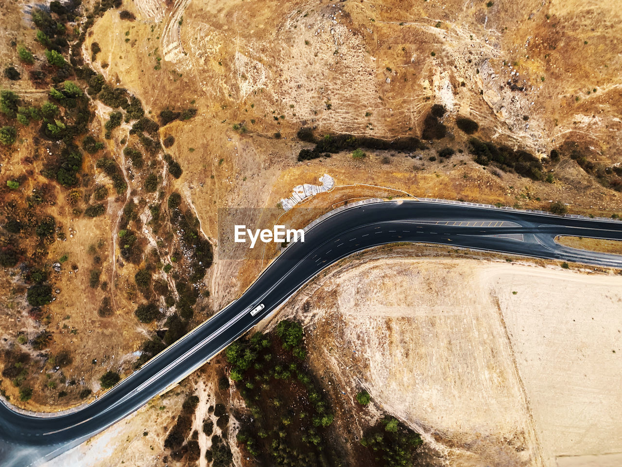 Aerial view of road amidst landscape