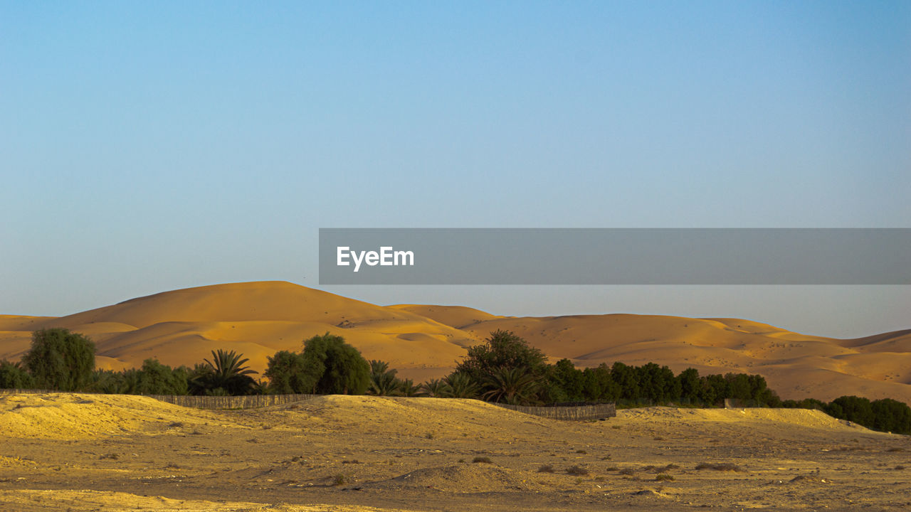 Scenic view of landscape against clear sky