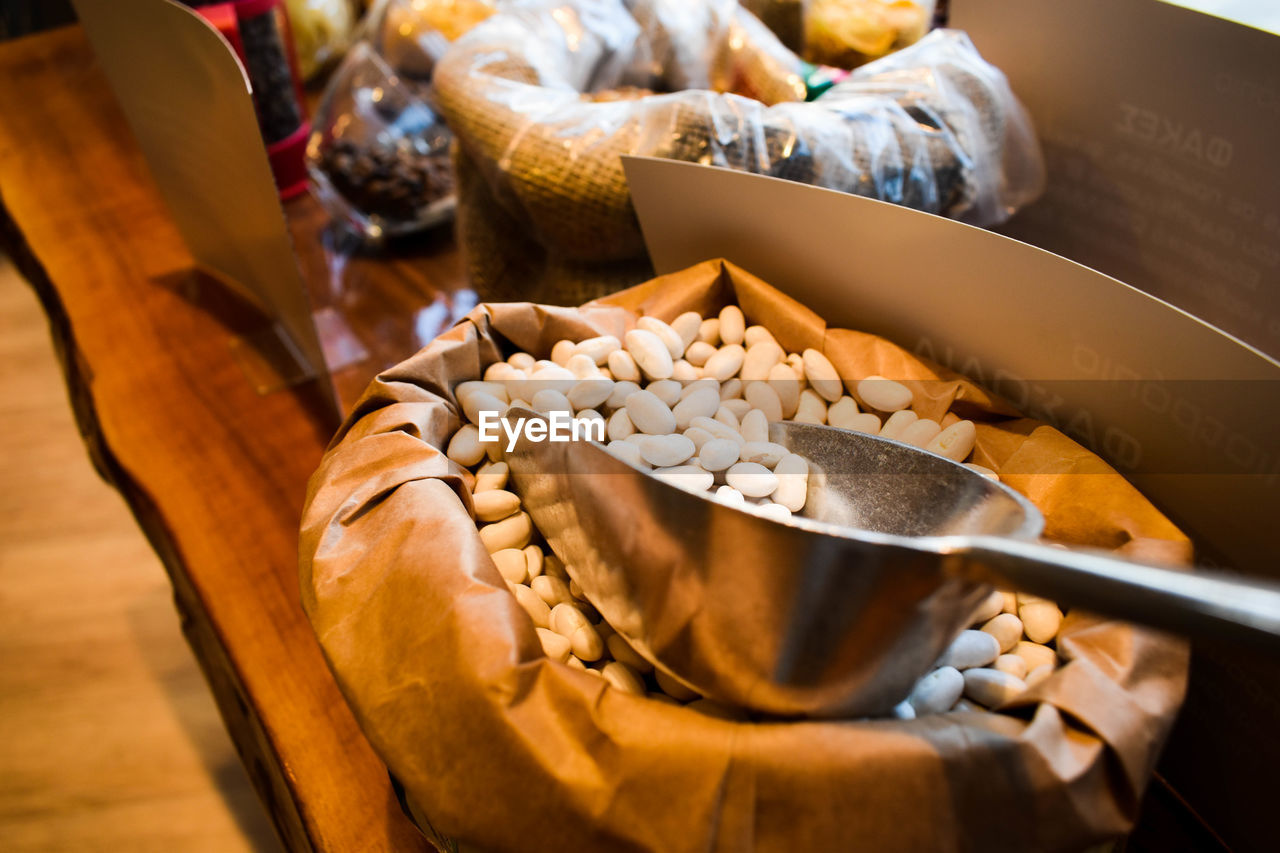 High angle view of food