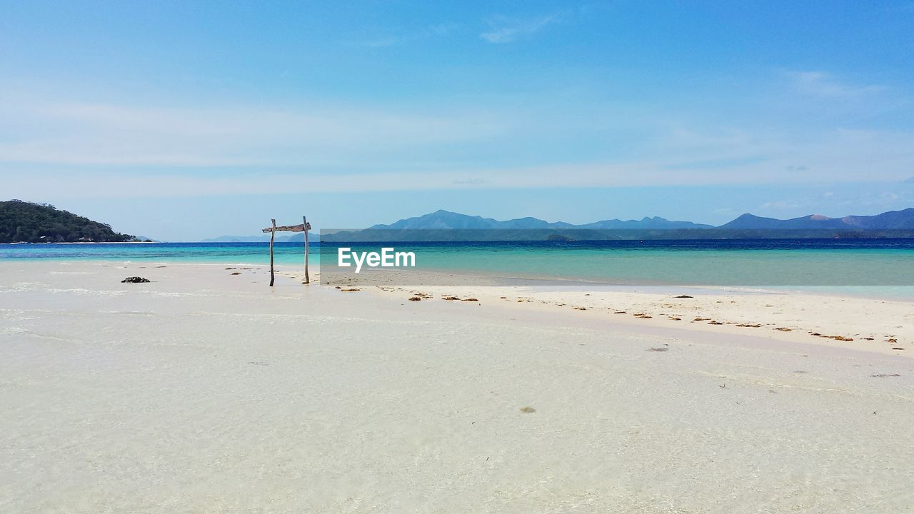 Scenic view of beach against sky