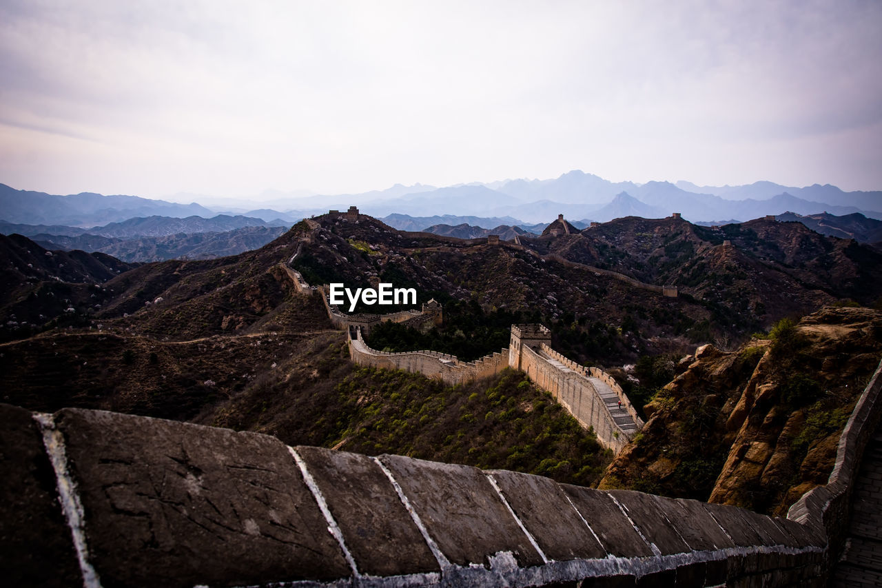 View of great wall of china
