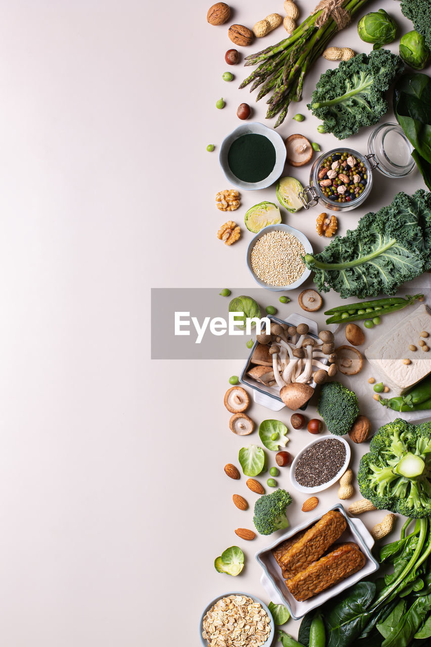 directly above shot of food in plate on table