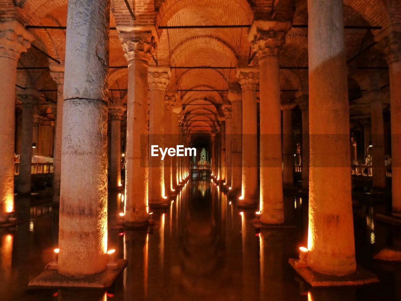 INTERIOR OF ILLUMINATED TUNNEL