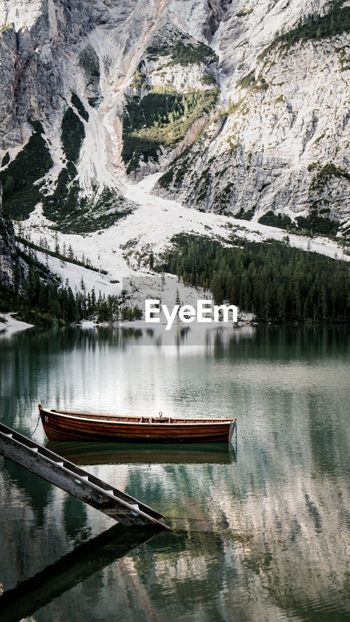 Scenic view of lake by mountain