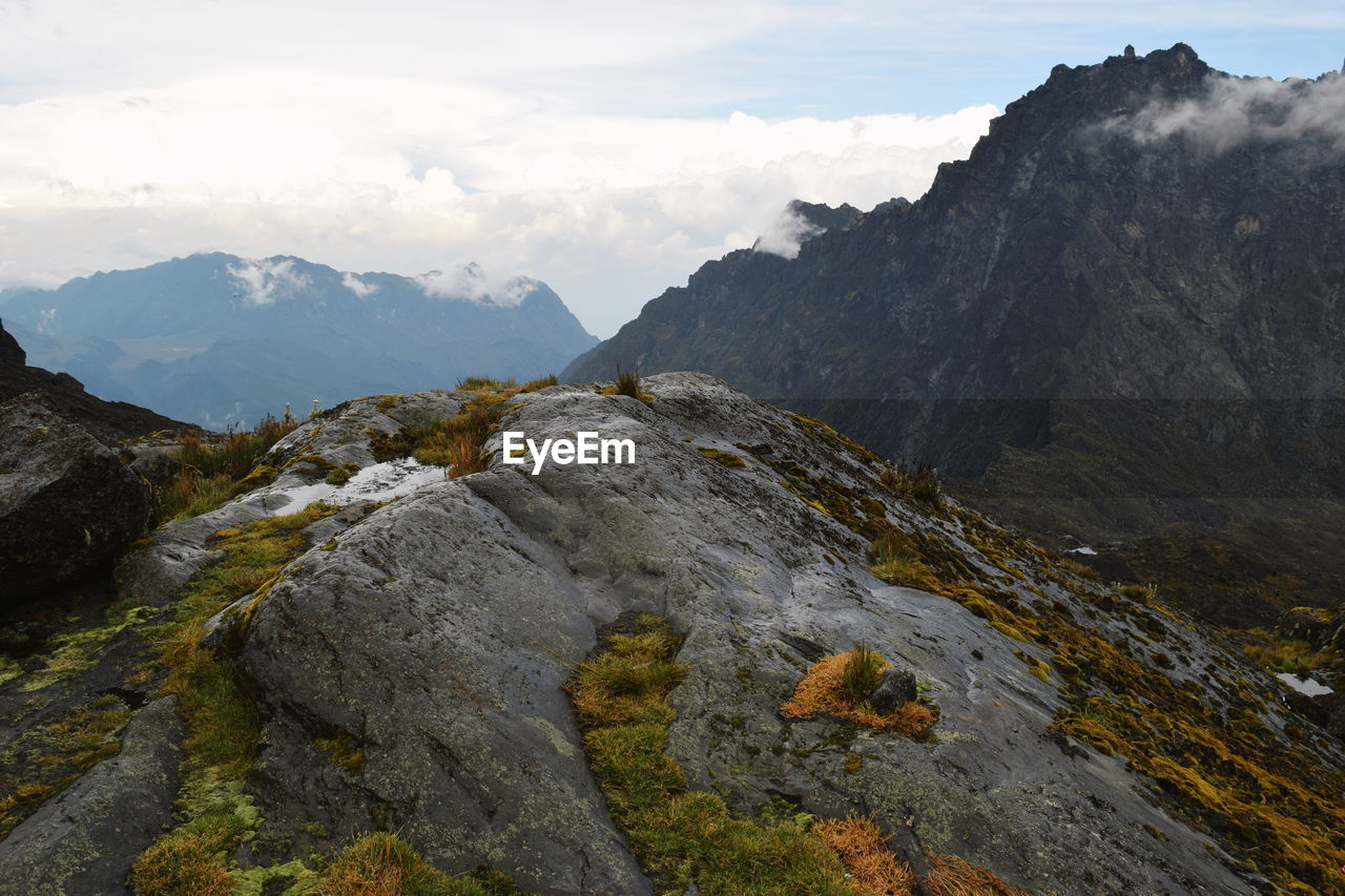 Scenic view of mountains against sky