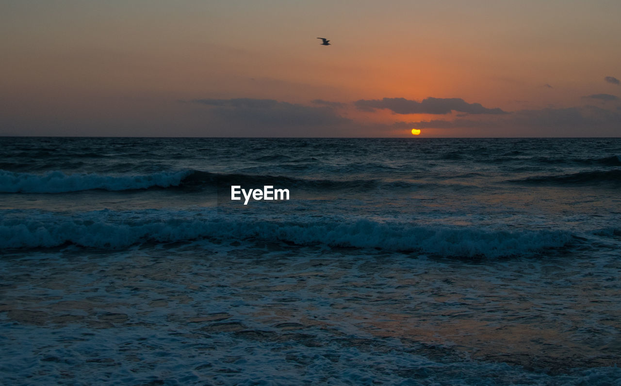 View of sea at sunset