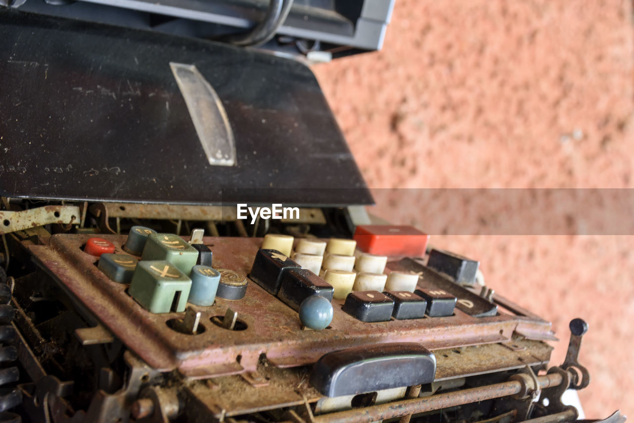 Old and damaged typewriter
