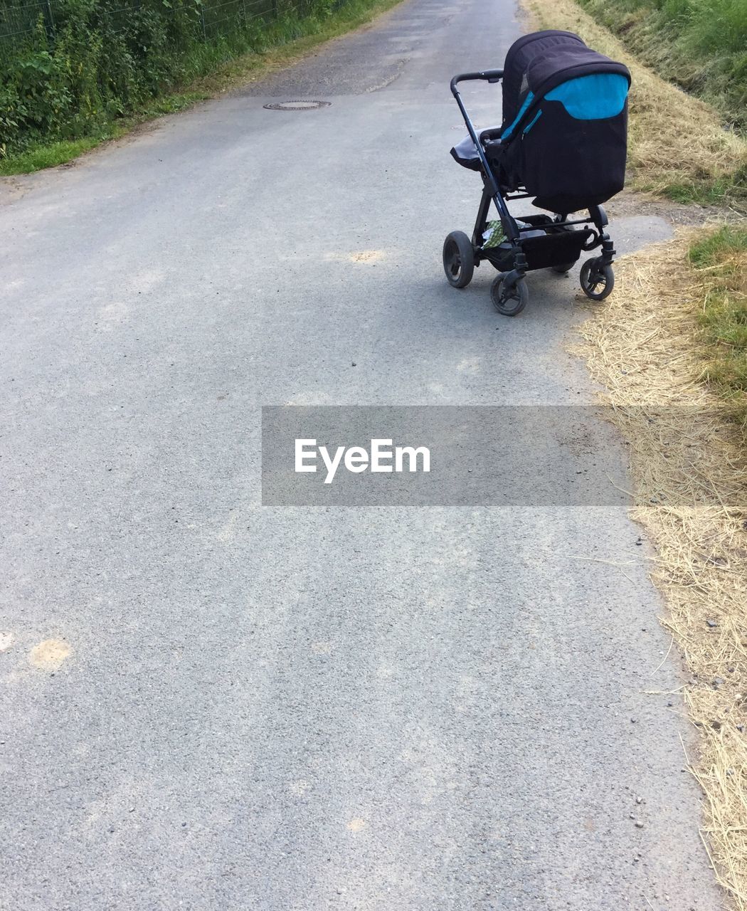 Baby stroller on road