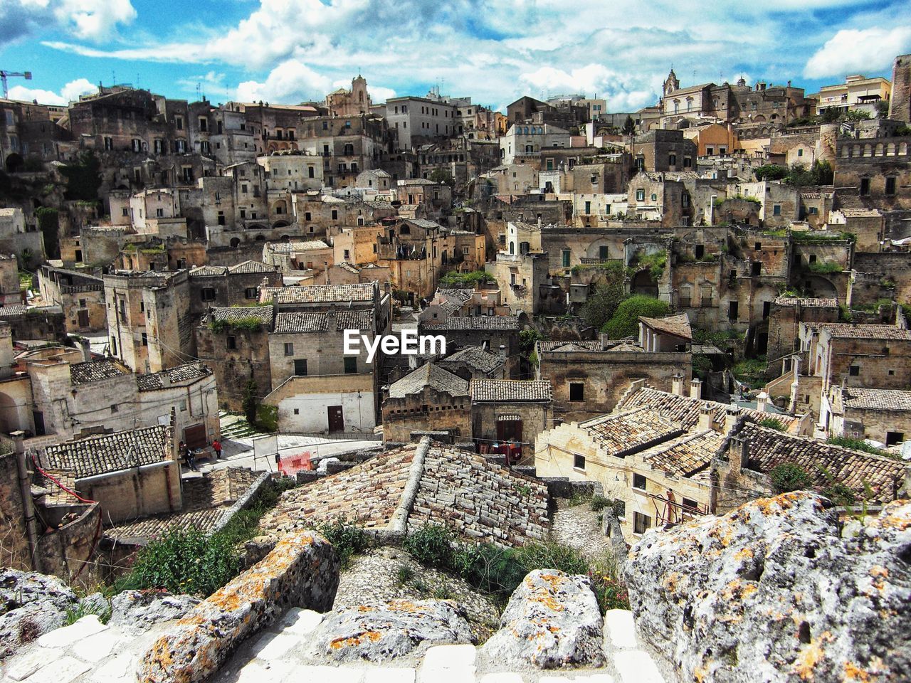 Aerial view of cityscape against sky