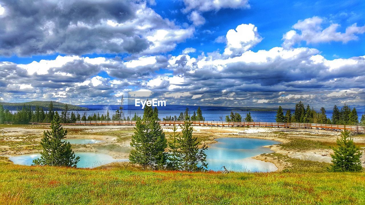 SCENIC VIEW OF LAKE WITH REFLECTION AGAINST SKY