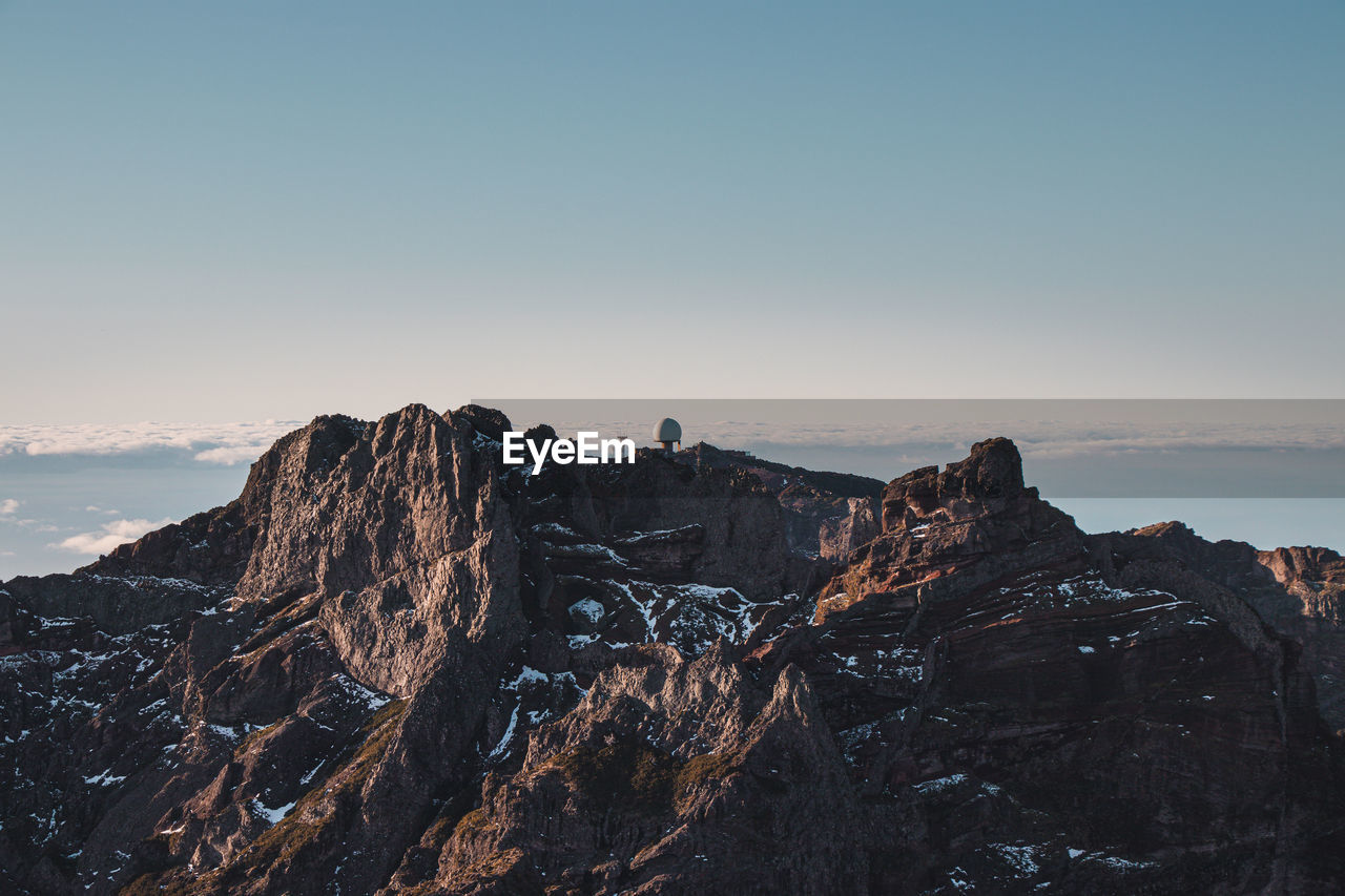 Views of the island of madeira from the highest mountain, pico ruivo. adventure on a small island 