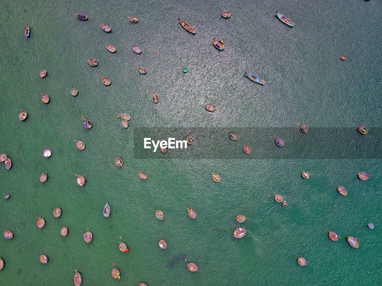 HIGH ANGLE VIEW OF WATER ON LAND