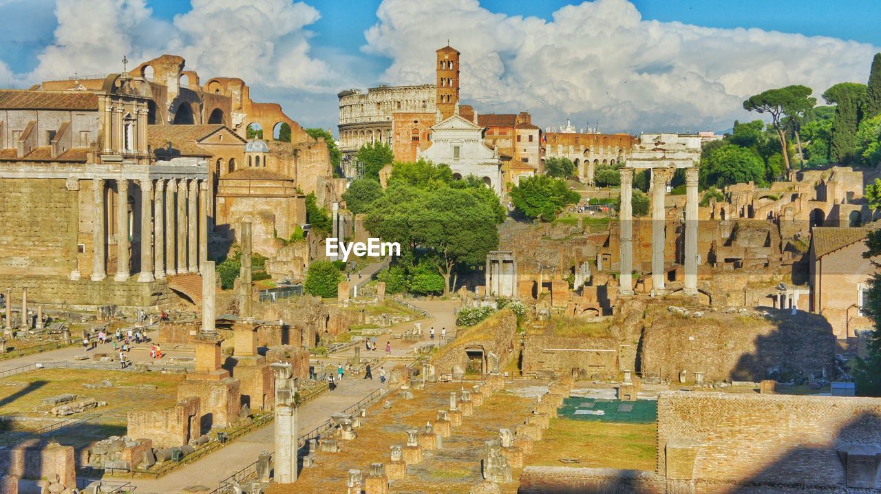 Looking through the hostory of ancient rome. centuries old town still visible in this shot.