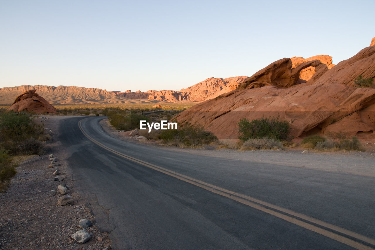 Road passing through desert