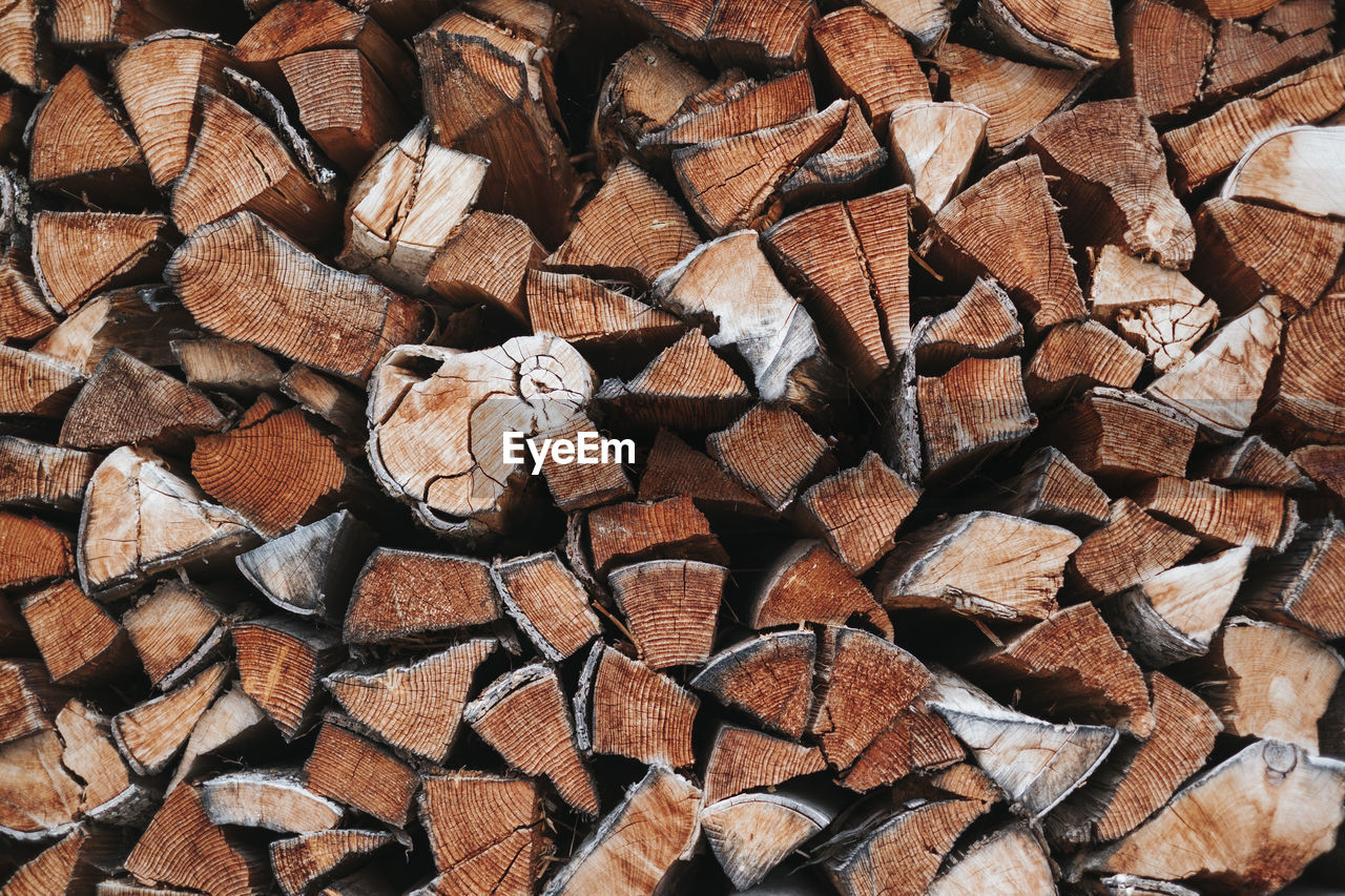 Full frame shot of firewood