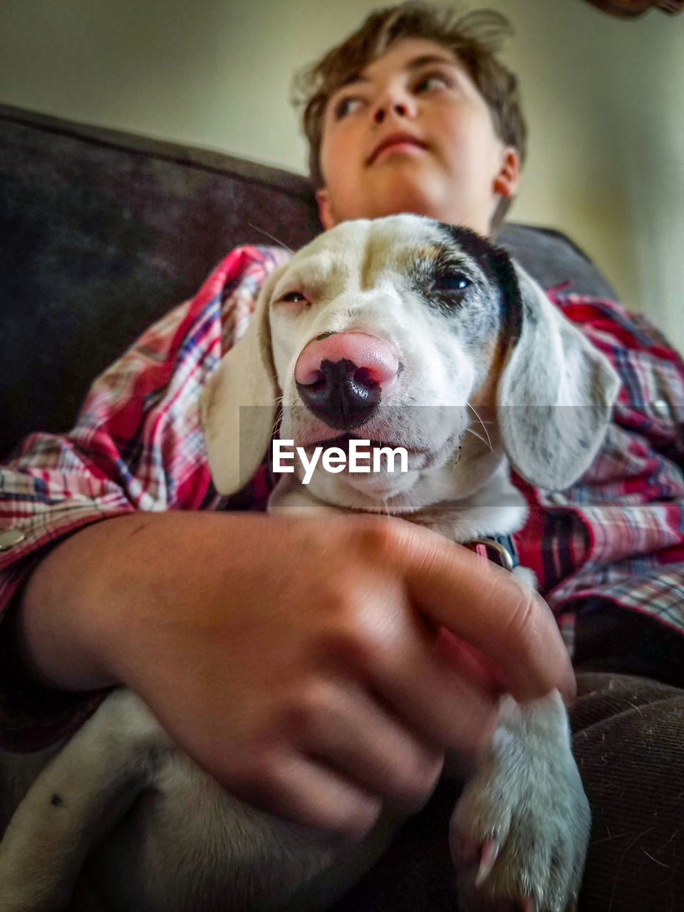 PORTRAIT OF WOMAN WITH DOG