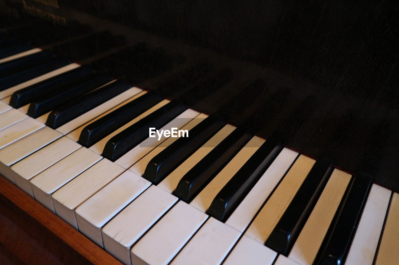 Close-up of piano keys