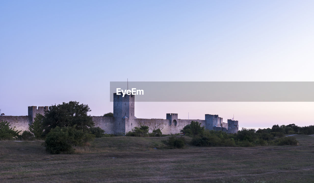 Old fortified walls at dusk