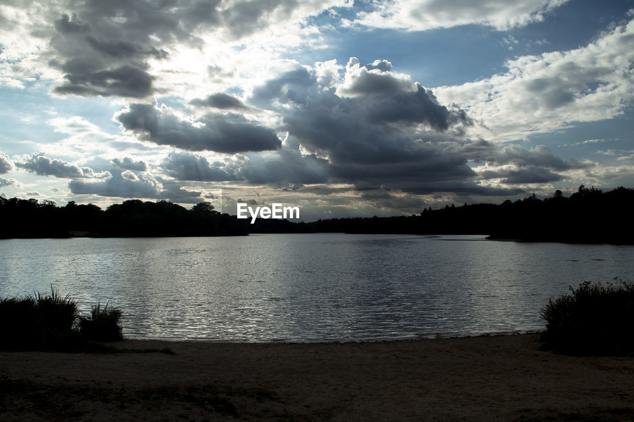 SCENIC VIEW OF SUNSET OVER LAKE