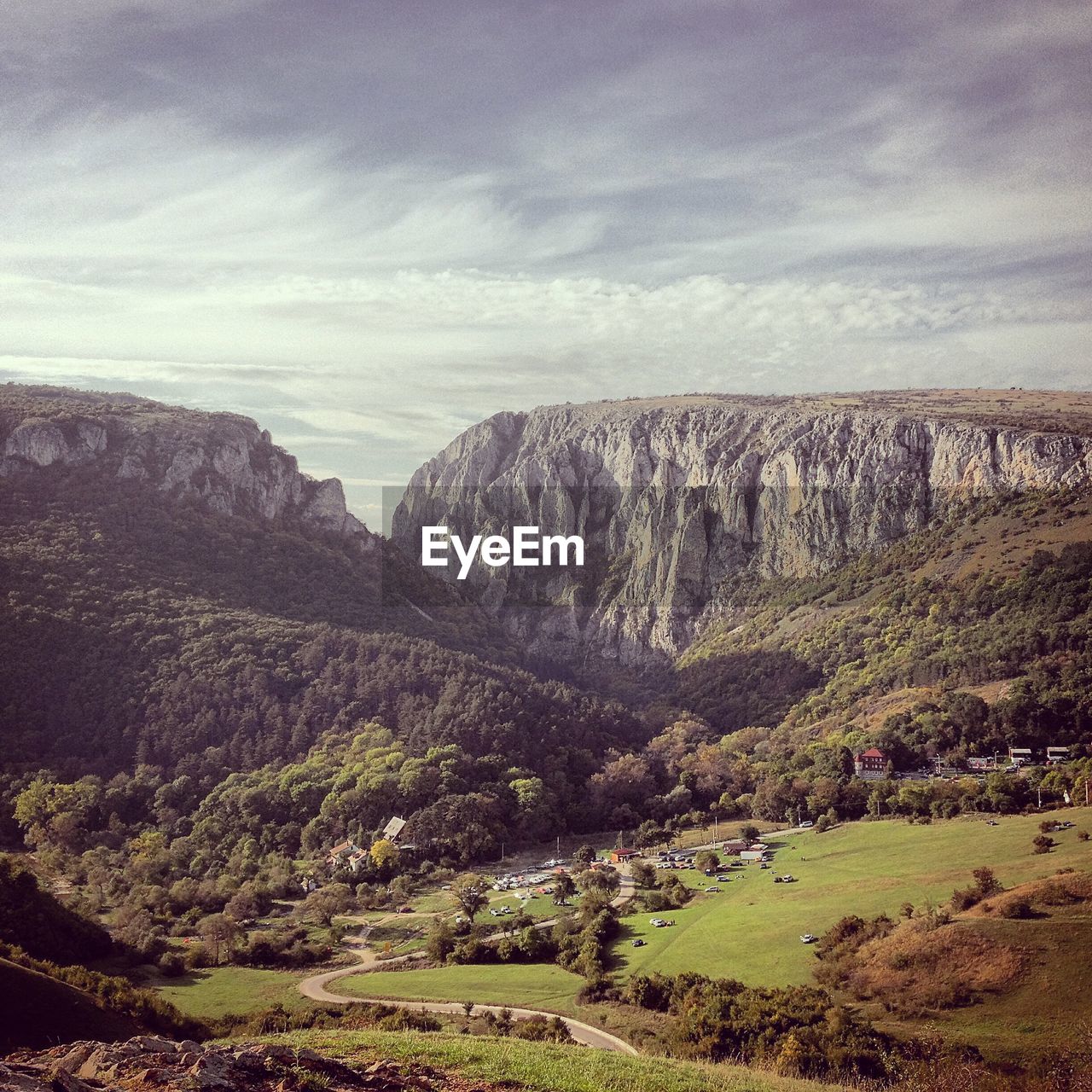 High angle view of landscape against sky