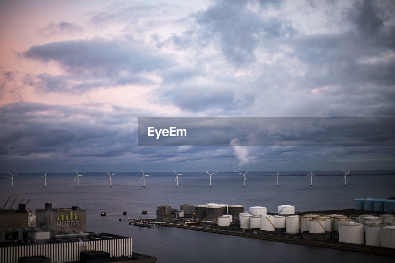 High angle view of sea against sky