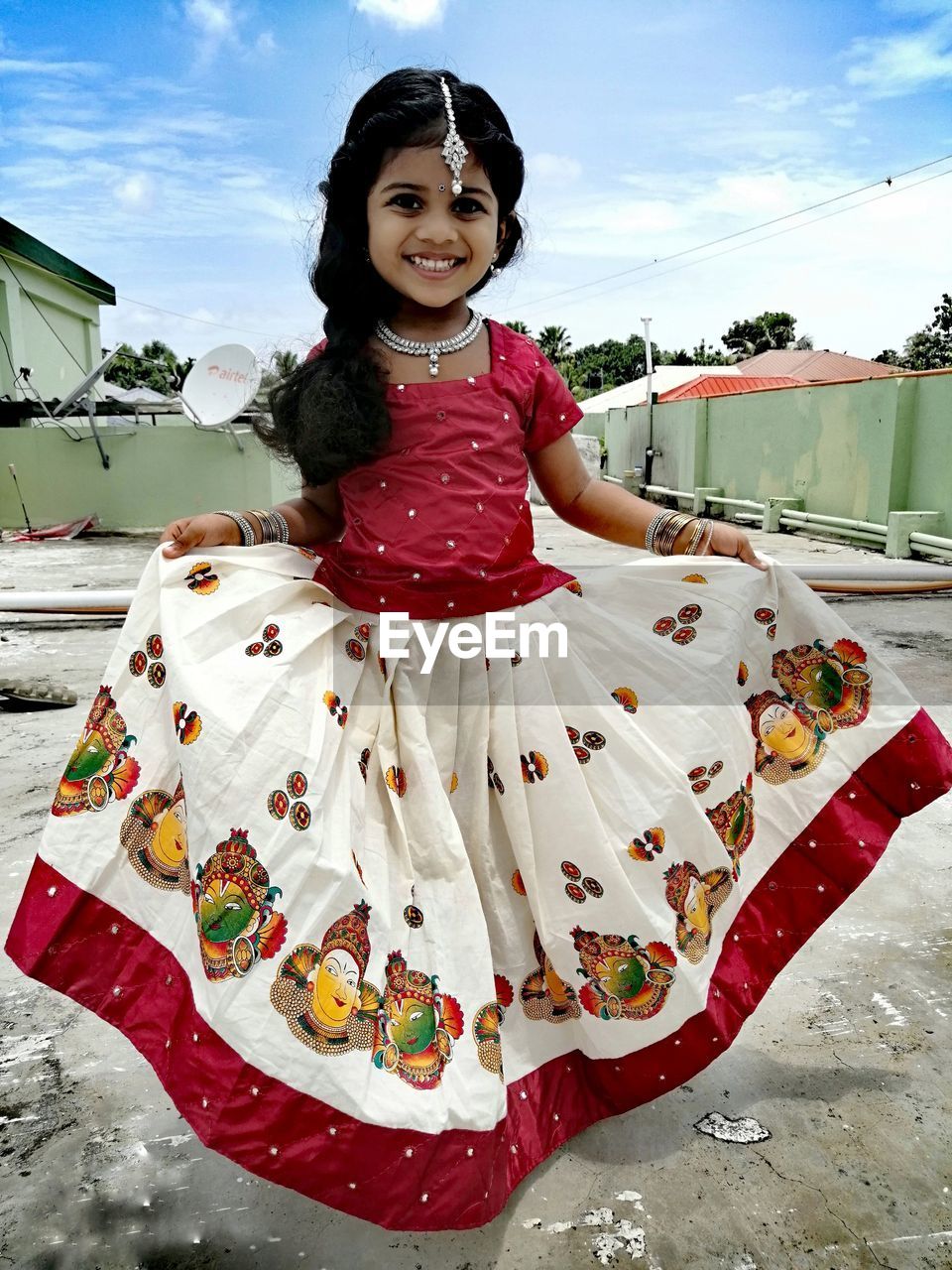 Portrait of cute kerala girl kid standing 