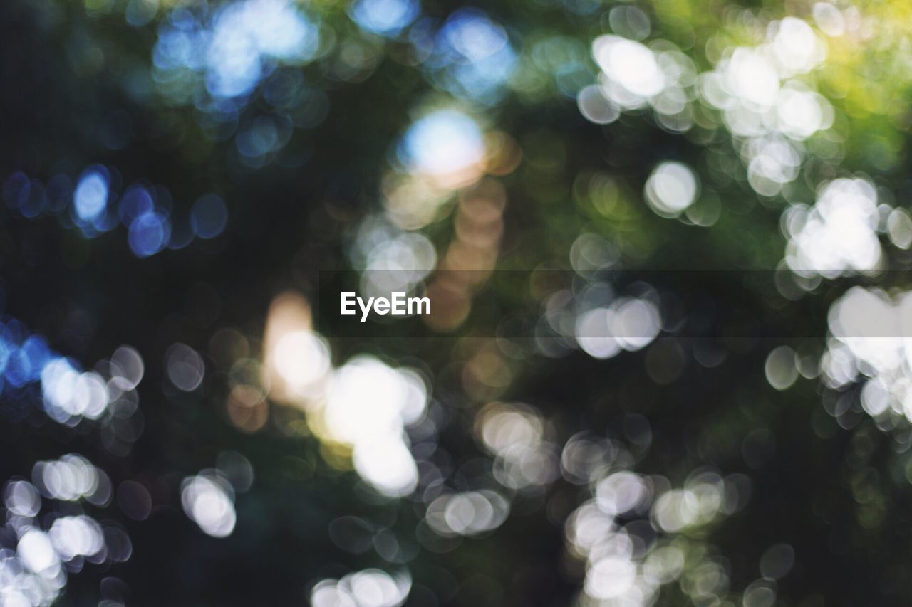 Defocused image of illuminated lights