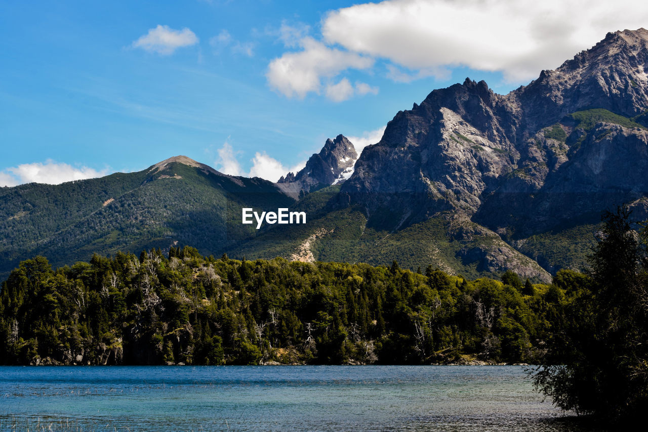 Scenic view of mountains against sky in bariloche - argentina. lago moreno.