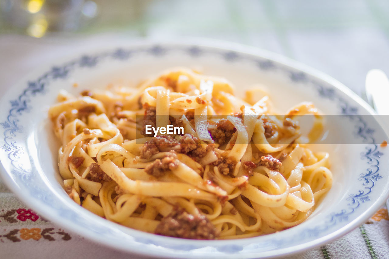 Close-up of meal served in bowl