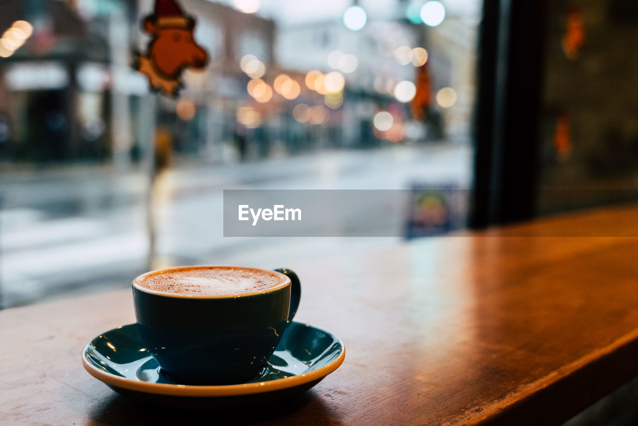 Close-up of coffee on table