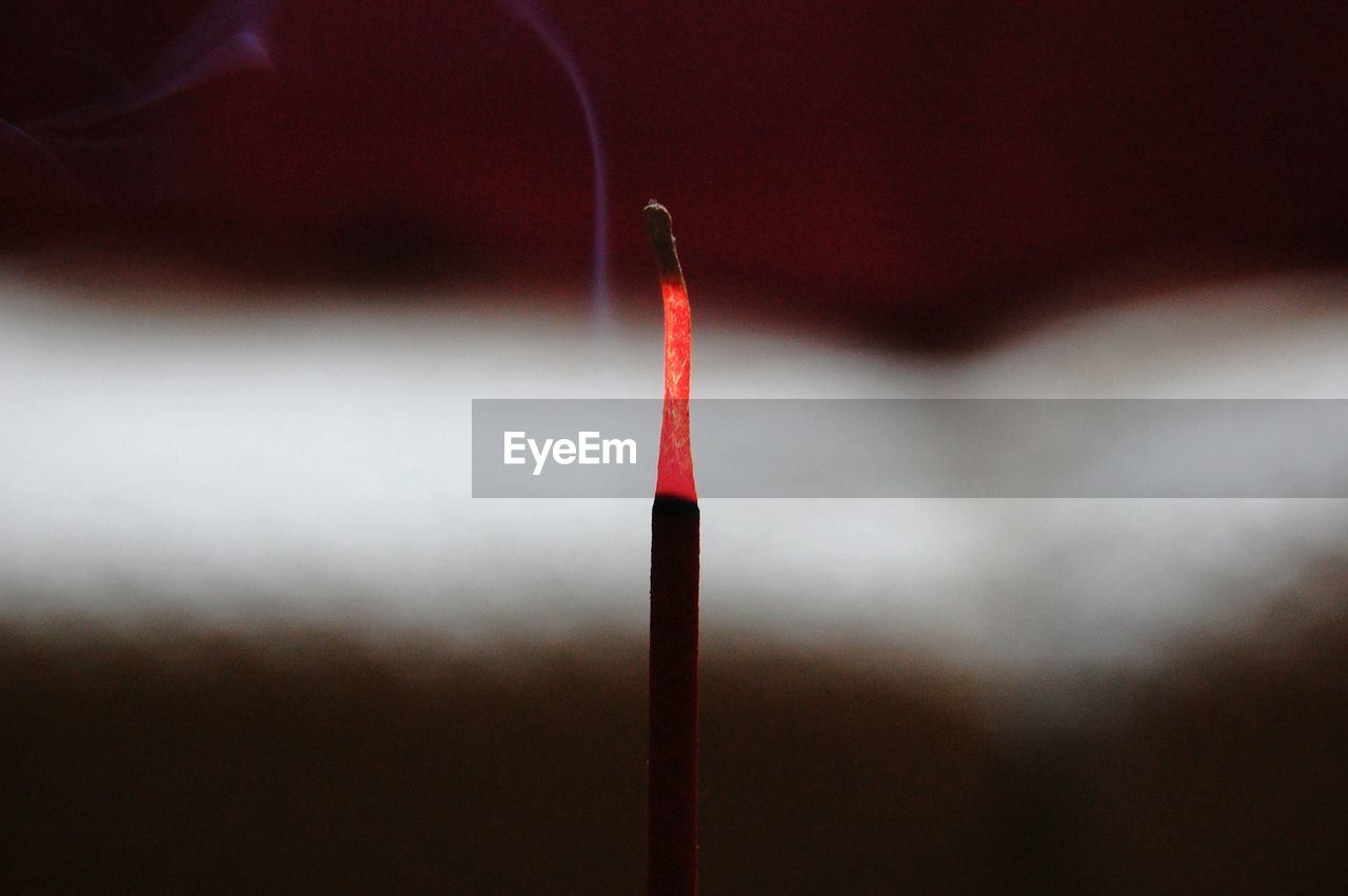 Close up of bruning incense