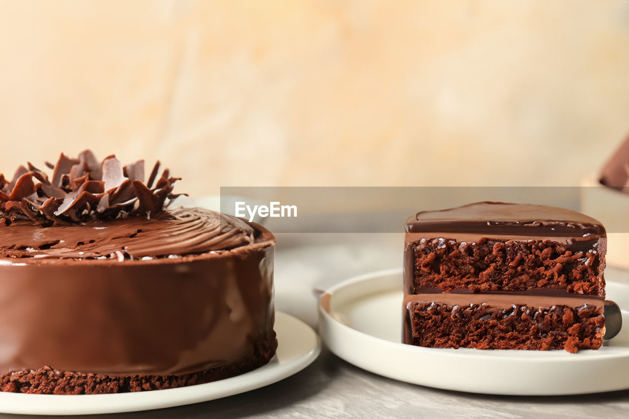 close-up of cake on table