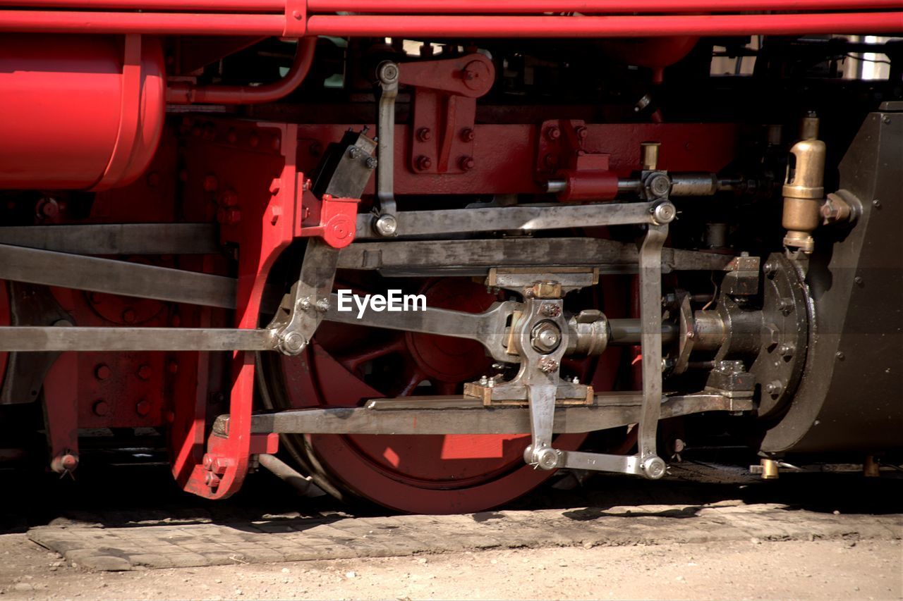 Close-up of train wheel