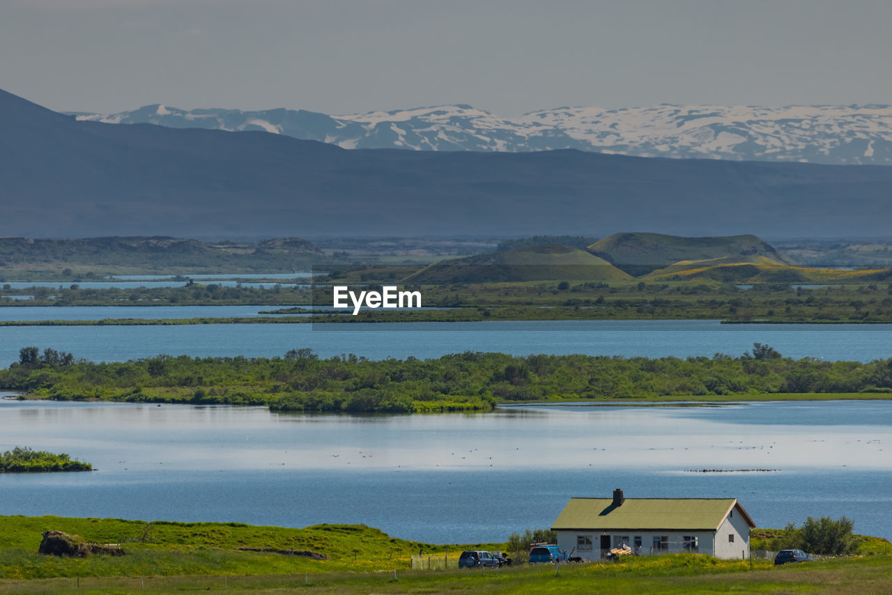 scenic view of lake and mountains