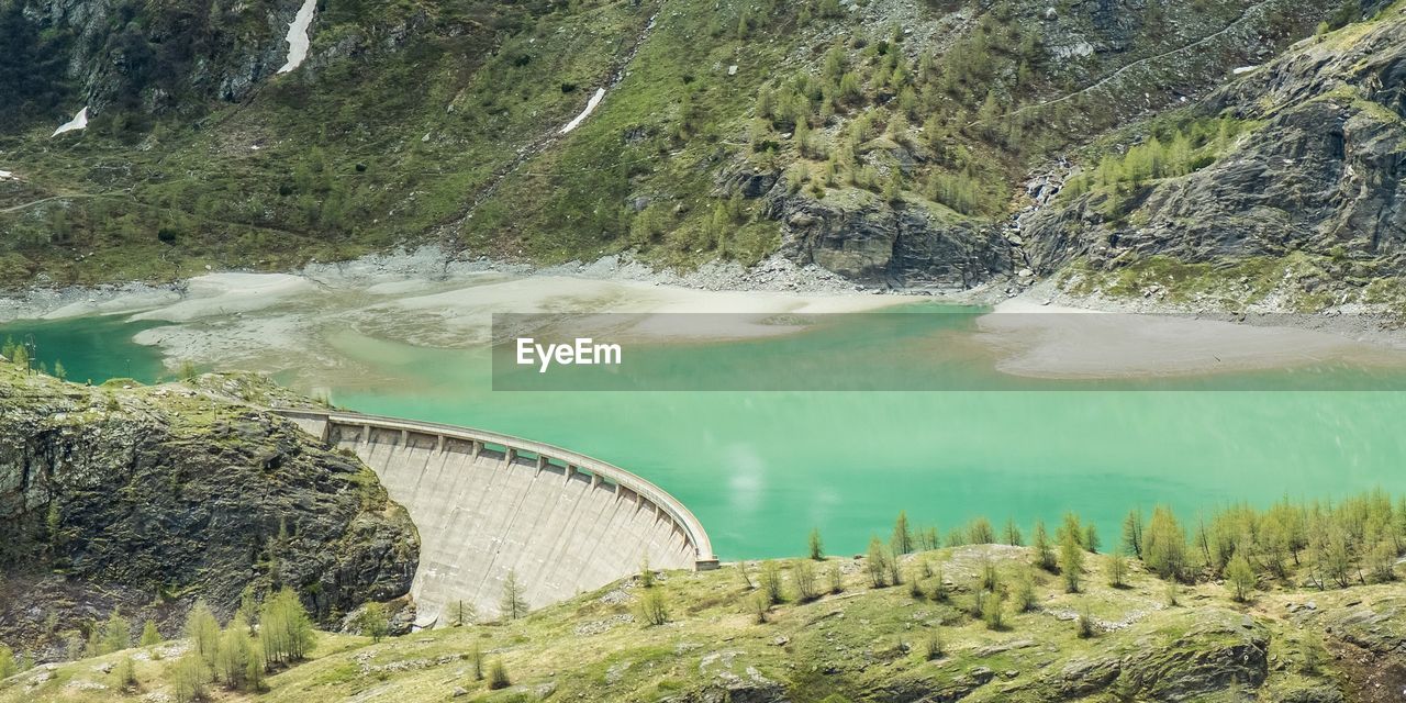 High angle view of dam