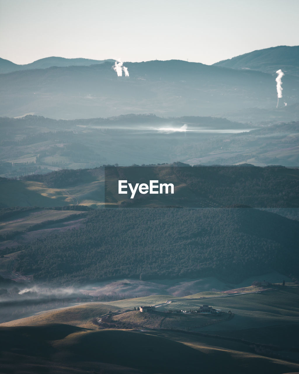 High angle view of landscape against sky