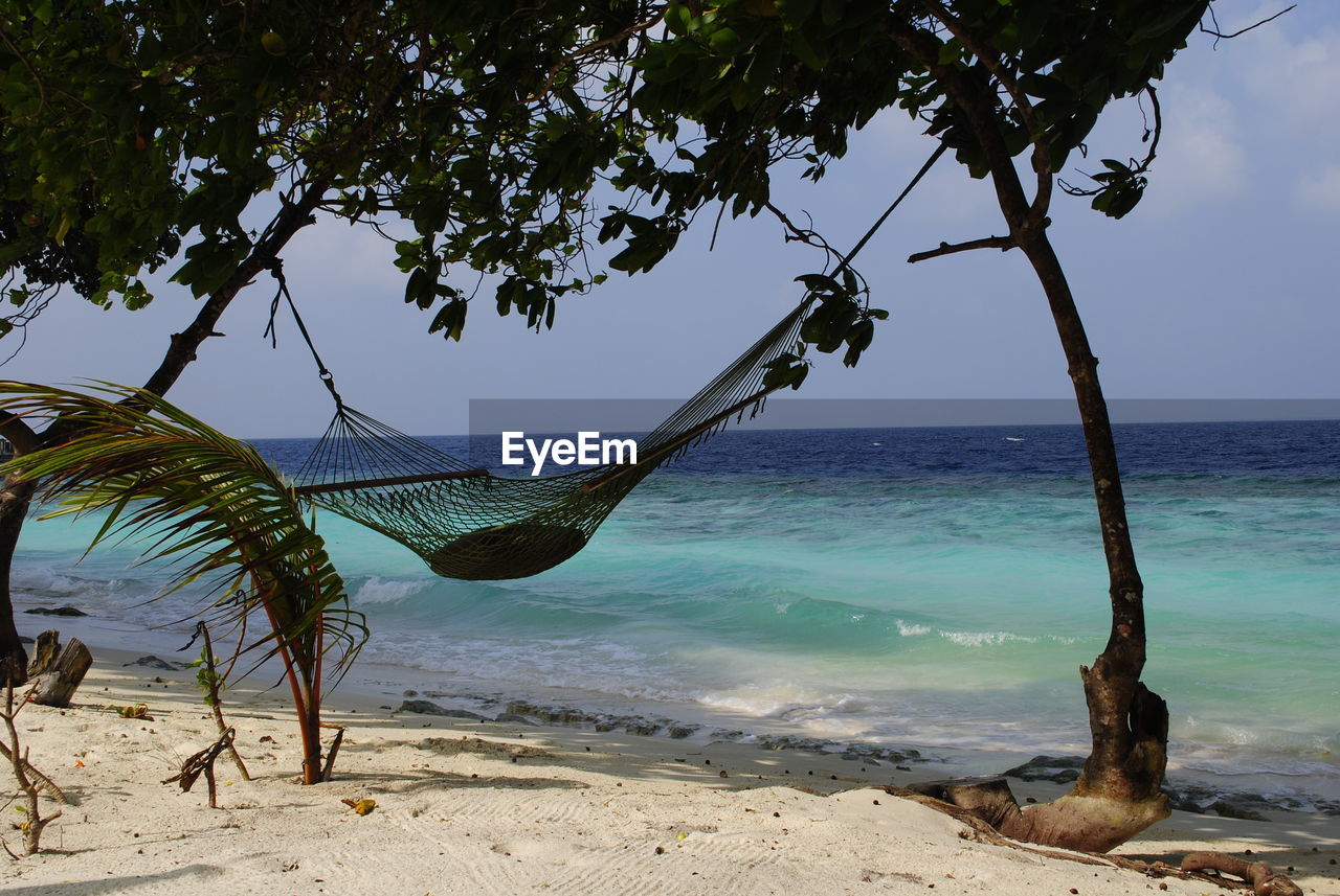 Scenic view of of maldivian beach