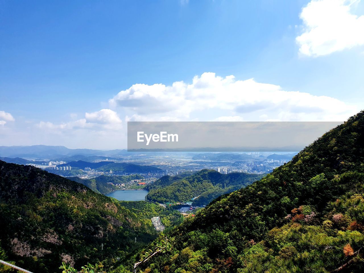 high angle view of landscape against sky