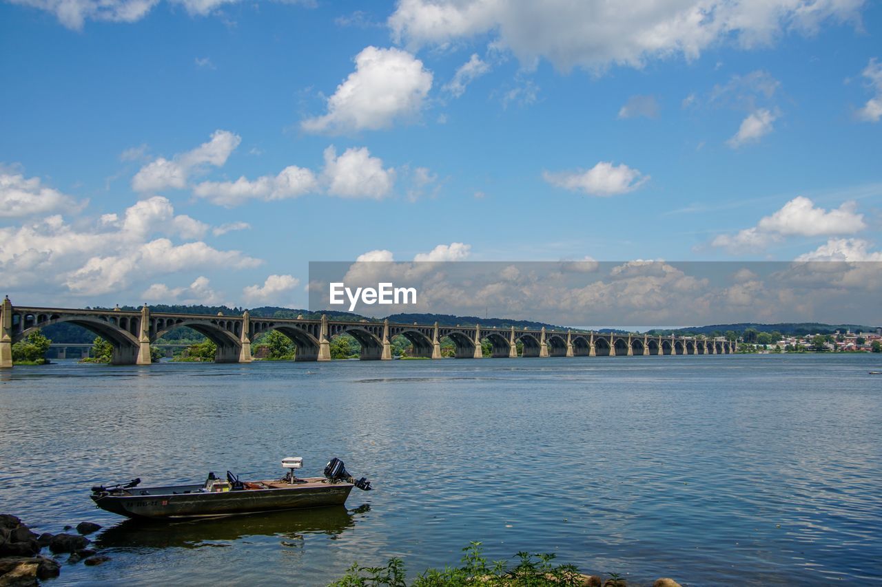 Bridge over river against sky