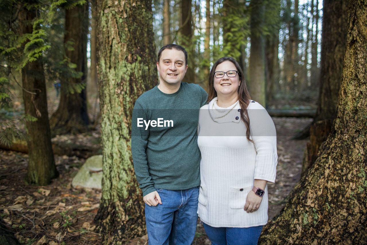 Portrait of couple in the forest.