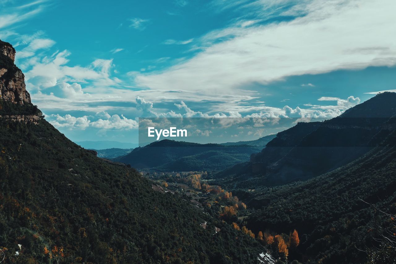 Scenic view of mountains against sky