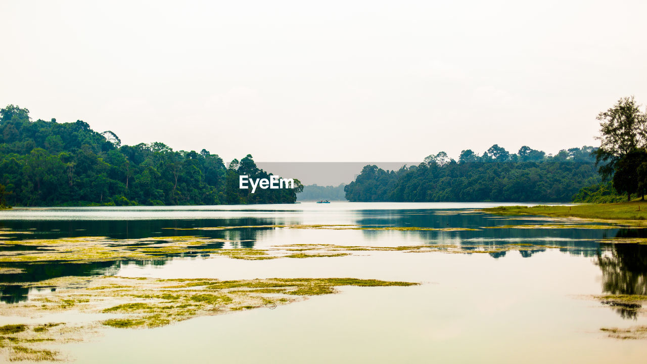 LAKE AGAINST CLEAR SKY