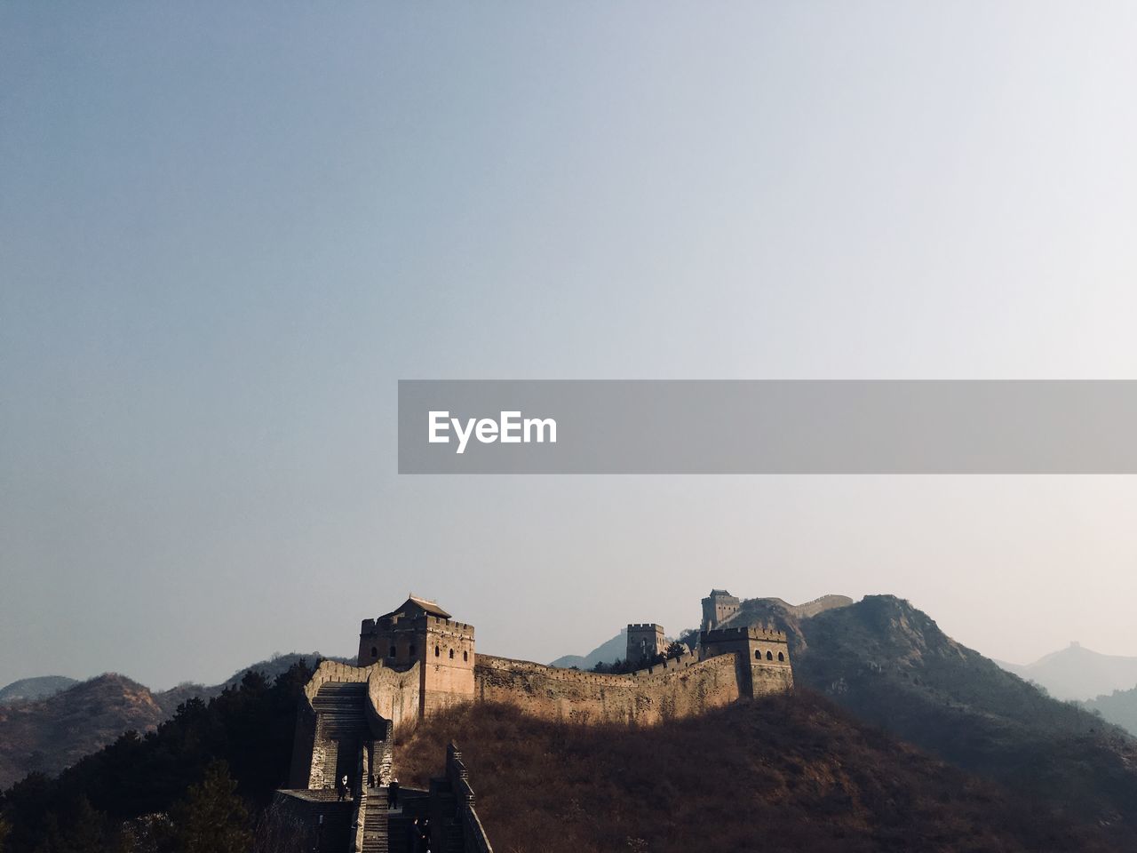 Great wall of china against clear sky