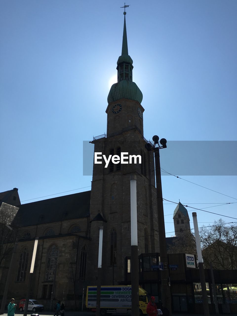 LOW ANGLE VIEW OF TOWER AGAINST CLEAR SKY