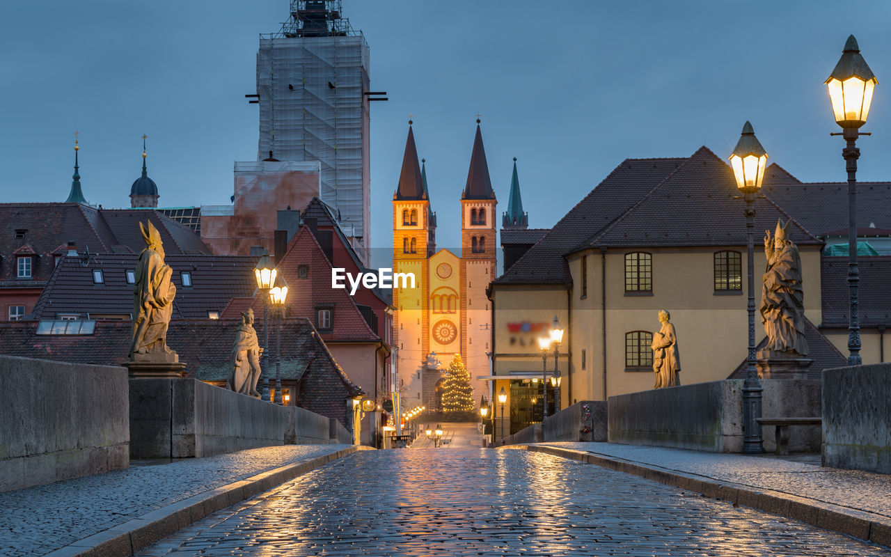 City of wuerzburg with old main bridge, germany