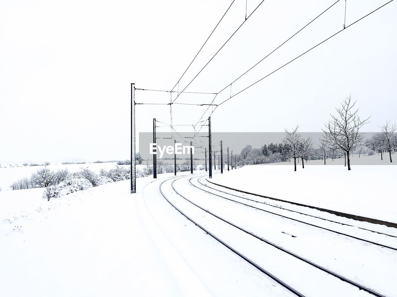 Low angle view of power lines against clear sky